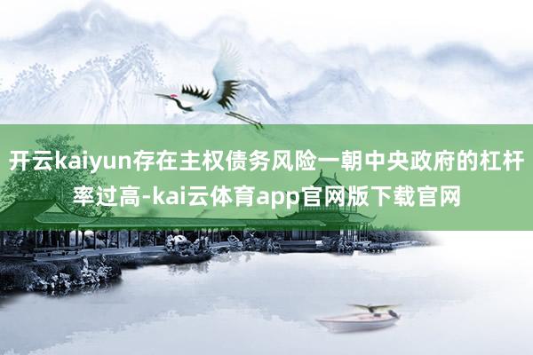 开云kaiyun存在主权债务风险一朝中央政府的杠杆率过高-kai云体育app官网版下载官网