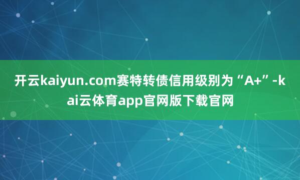 开云kaiyun.com赛特转债信用级别为“A+”-kai云体育app官网版下载官网