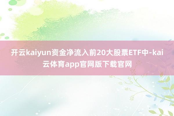 开云kaiyun资金净流入前20大股票ETF中-kai云体育app官网版下载官网