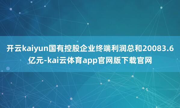 开云kaiyun国有控股企业终端利润总和20083.6亿元-kai云体育app官网版下载官网
