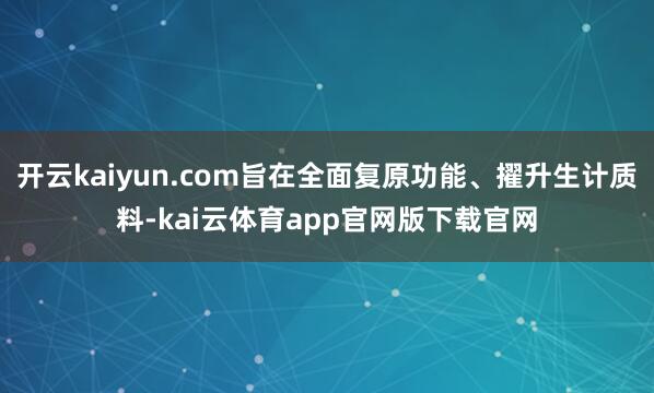 开云kaiyun.com旨在全面复原功能、擢升生计质料-kai云体育app官网版下载官网